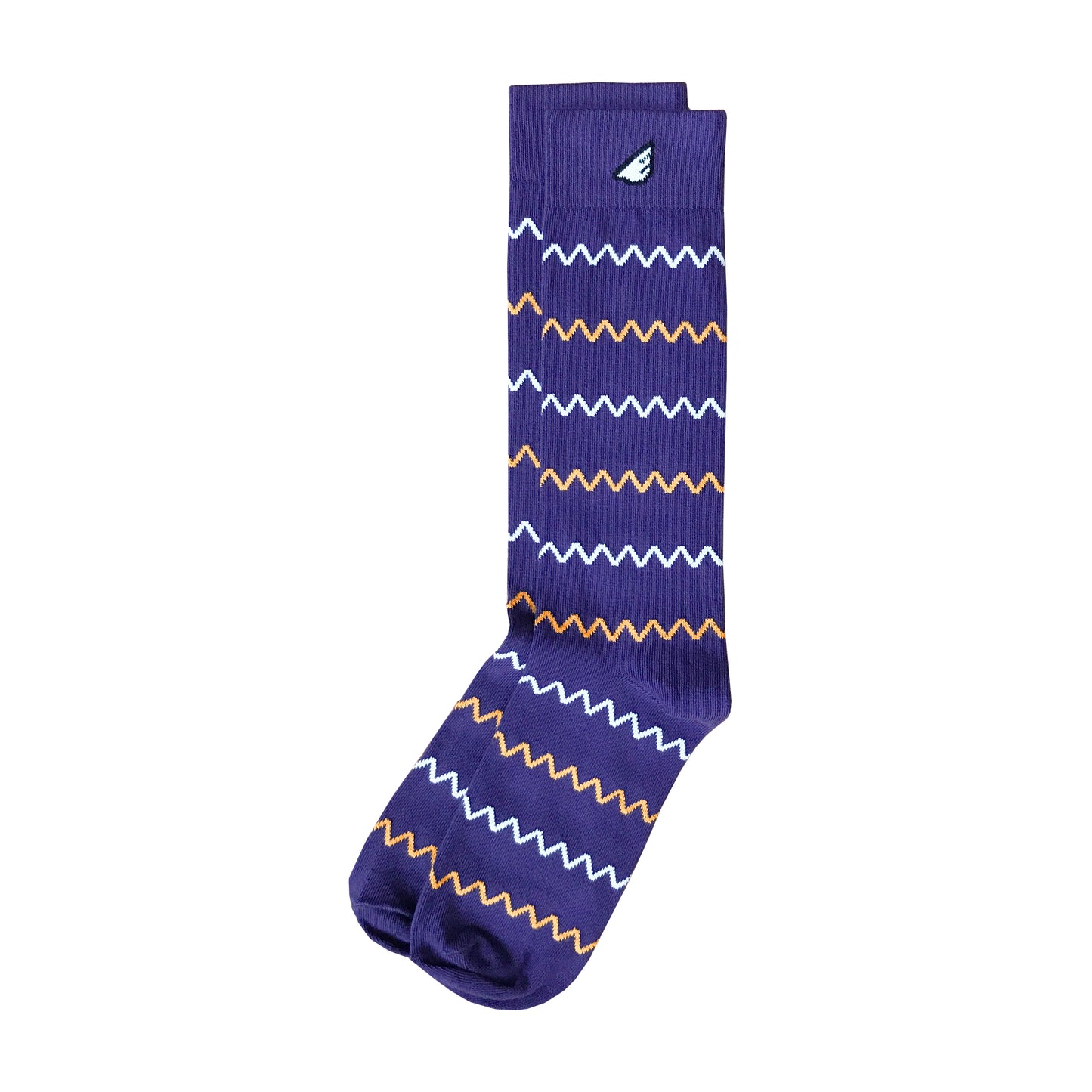 Charlie - Purple & Gold. American Made Dress / Casual Chevron Socks