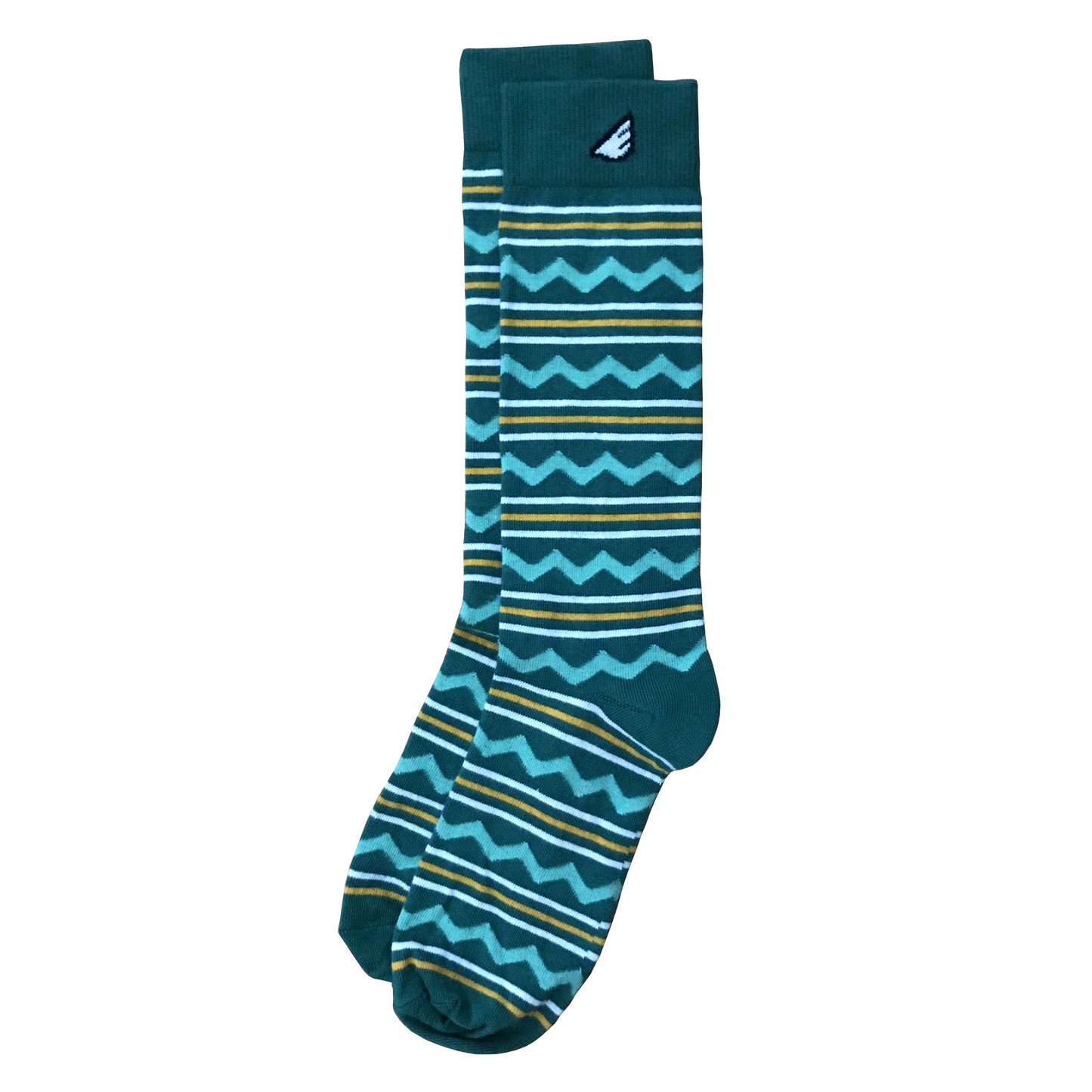 Green & Gold Green Bay Packers Chevron & Stripes American-made Dress Socks