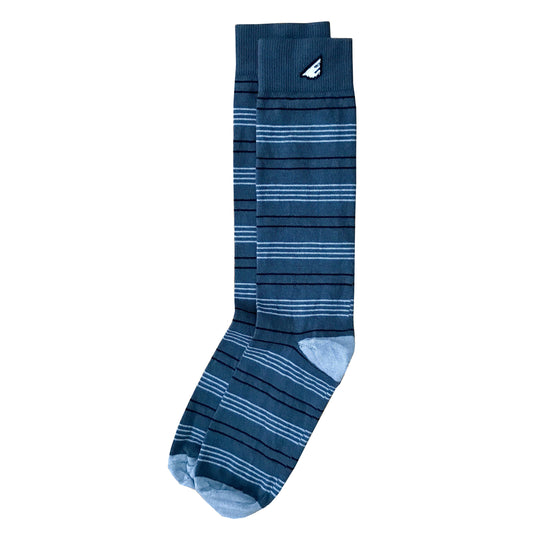 Daytripper - Dark grey, Light Grey & Black. American Made Dress / Casual Thin Stripe Socks