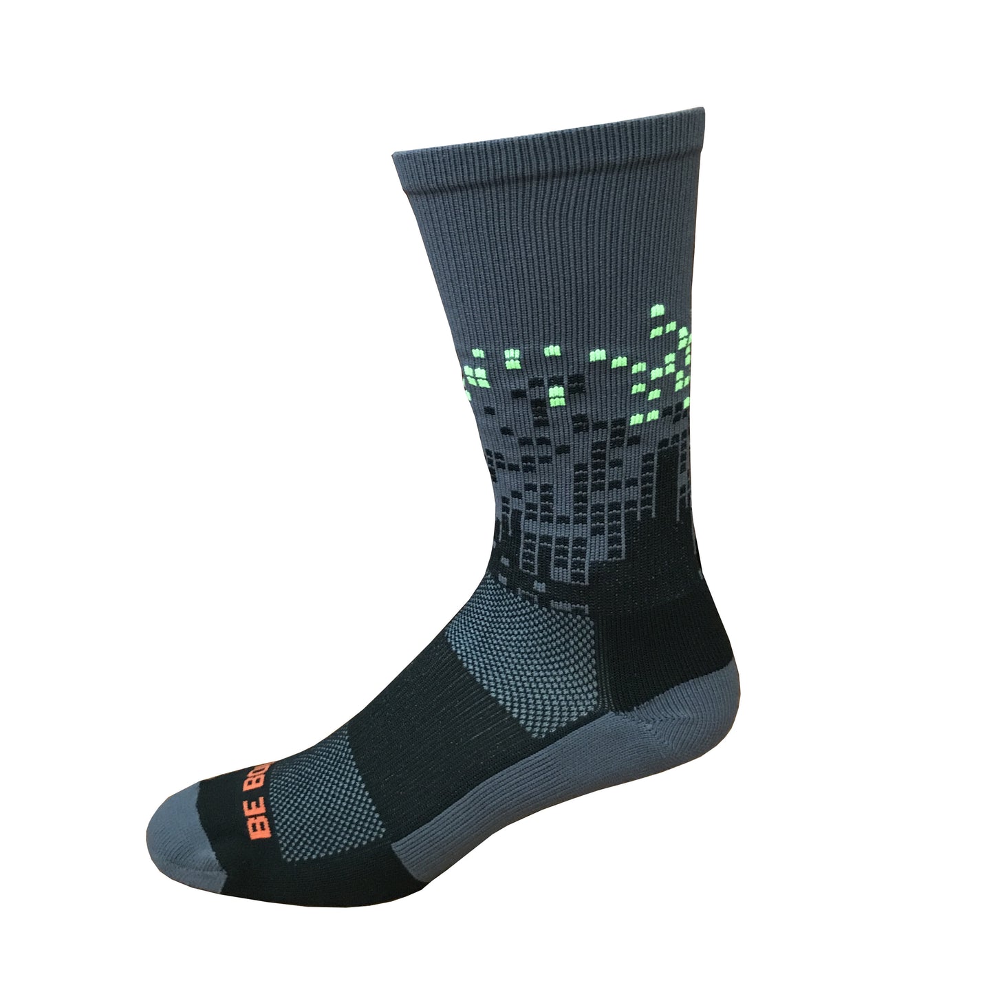 Headliner - Dark Grey & Black. American Made Unique Athletic Socks