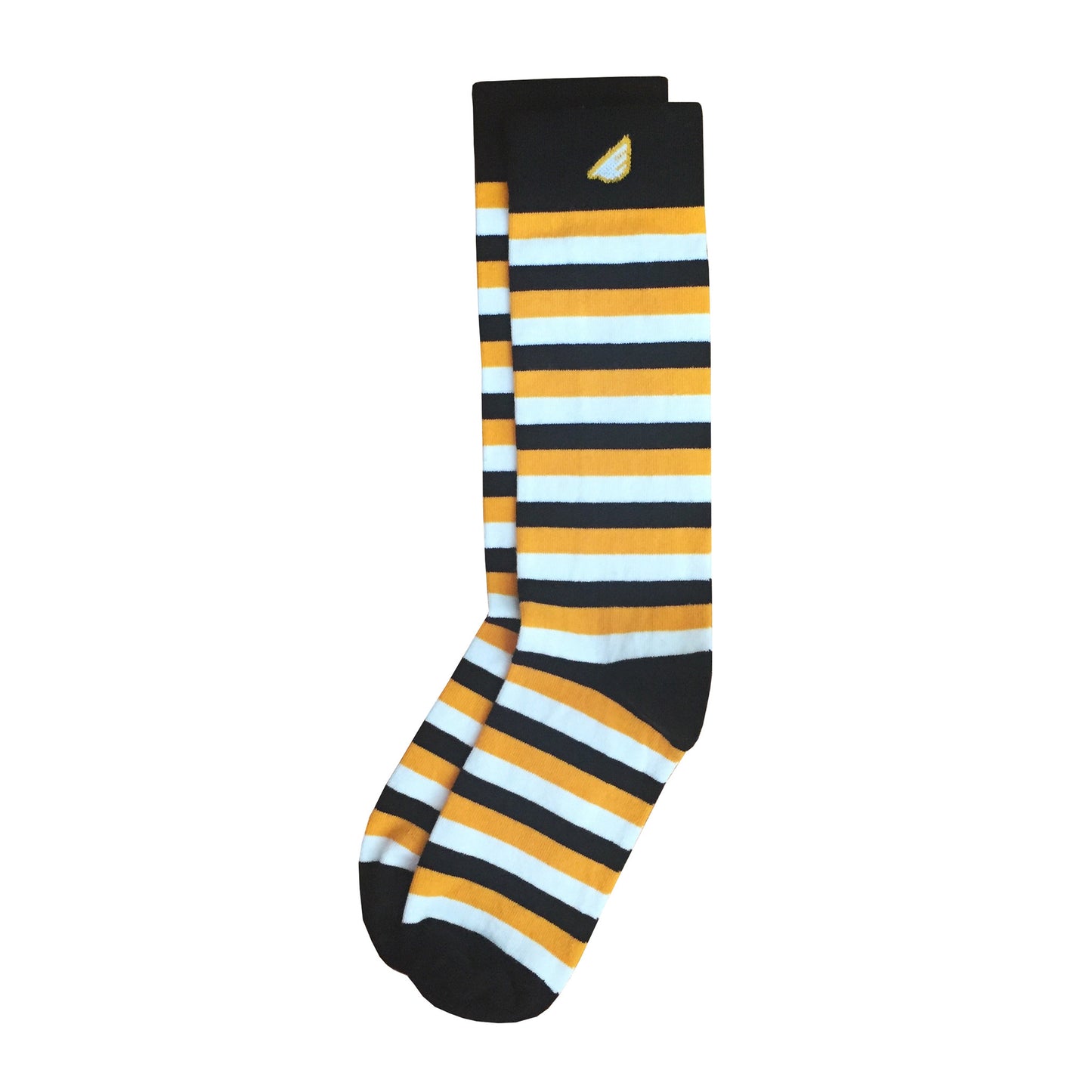 Quality Fun Unique Crazy Stripe Dress Casual Socks Black Gold White Made in America USA