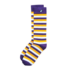 Purple & Gold Gift 3-Pack Socks. American Made Gift Bundle