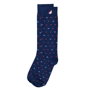 Party Animal - Navy, Red & Grey. American Made Dress / Casual Unique Polka Dot Socks