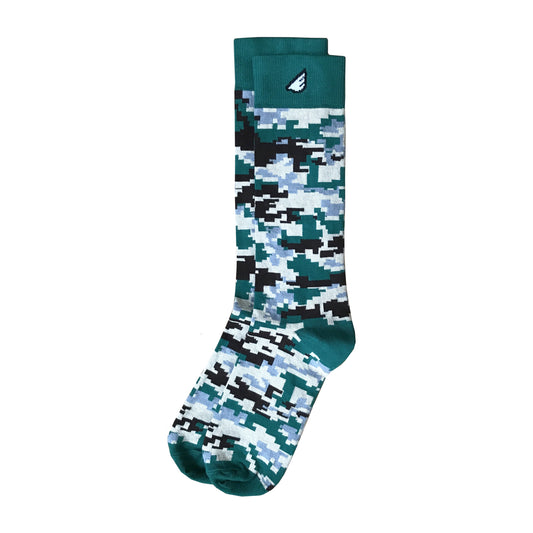 Ranger - Dark Green & Brown. American Made Dress / Casual Digital Camo Socks