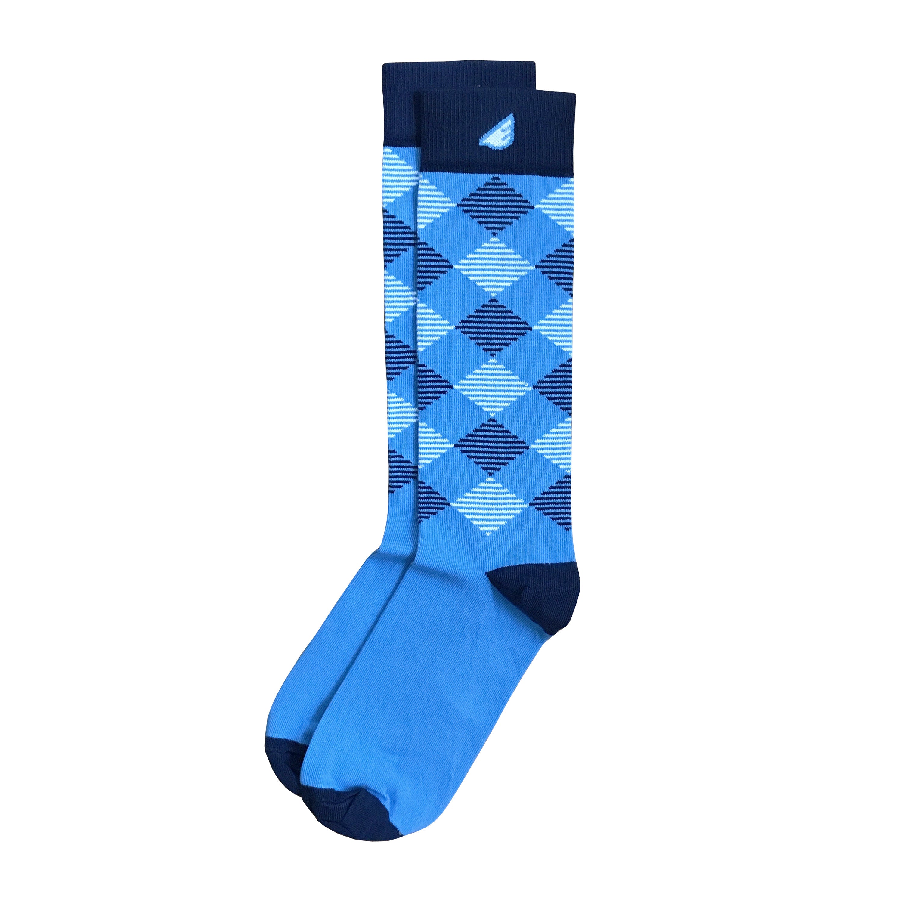 Scotsman - Sky Blue, Navy & White. American Made Dress / Casual Argyle Socks - XL: Men US Shoe 13-18 Scotsman - Sky Blue, Navy & White. American Made Dress / Casual Argyle Socks - XL: Men US Shoe 13-18