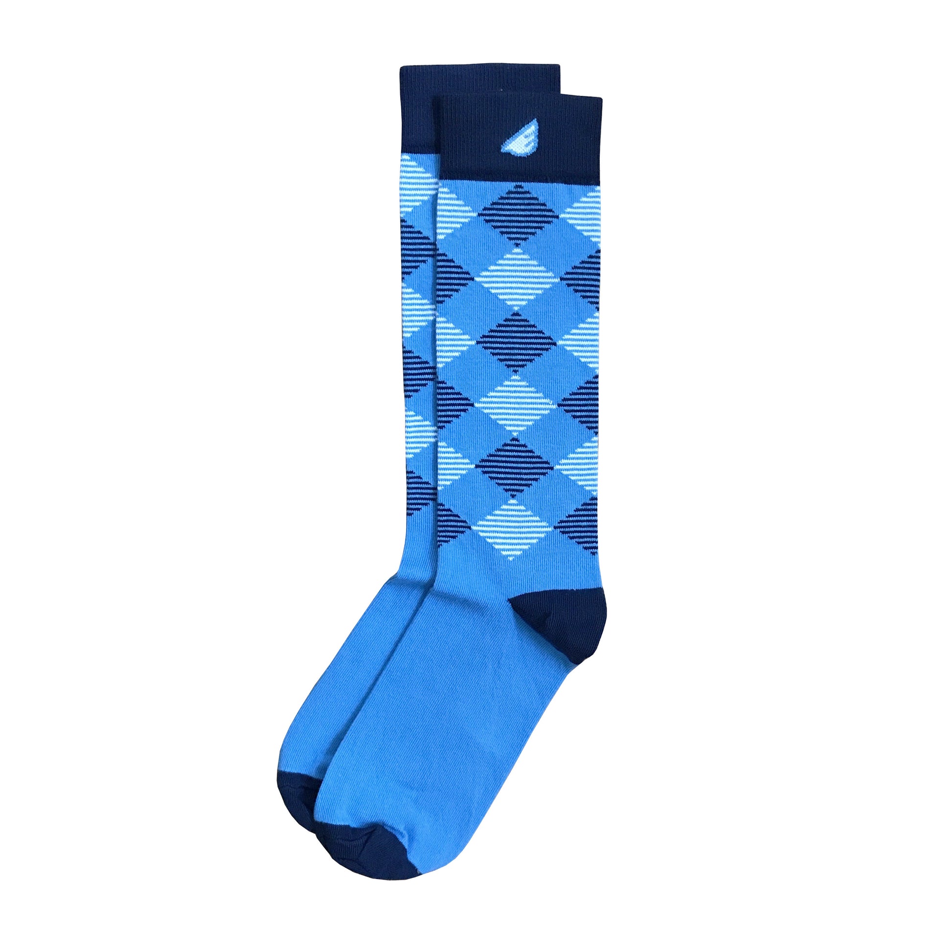 Villanova UNC Columbia Argyle Quality Fun Unique Crazy Dress Casual Socks Sky Blue Navy White Made in America USA