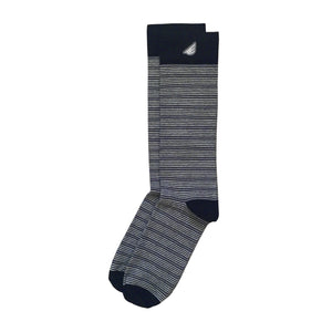 Men's Tuxedo Stripe Supima Cotton Black & White Formal Dress Socks