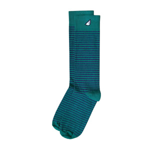 Underdog - Dark Green & Navy. American Made Dress / Casual Stripe Socks
