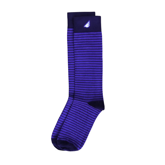 Underdog - Royal & Navy. American Made Dress / Casual Stripe Socks