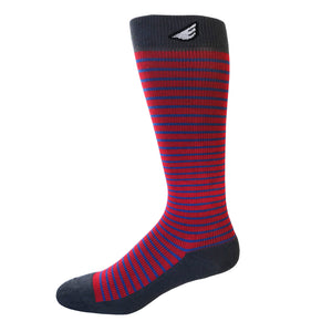 Underdog - Red, Blue & Dark Grey. American Made Stripe 15-20mmHg OTC Compression Socks