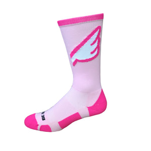 Wingman - Pink. American Made Unique Athletic Socks