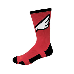 Wingman - Red & Black. American Made Unique Athletic Socks