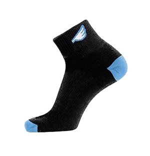 Medius - Black, Blue & White. American Made Quarter Length Athletic Socks