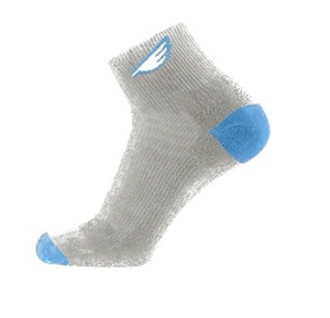 Medius - Grey, Blue & White. American Made Quarter Length Athletic Socks