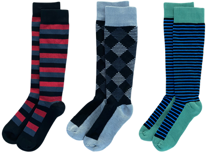 Black 3-pack of American Made 15-20mmHg OTC Compression Socks