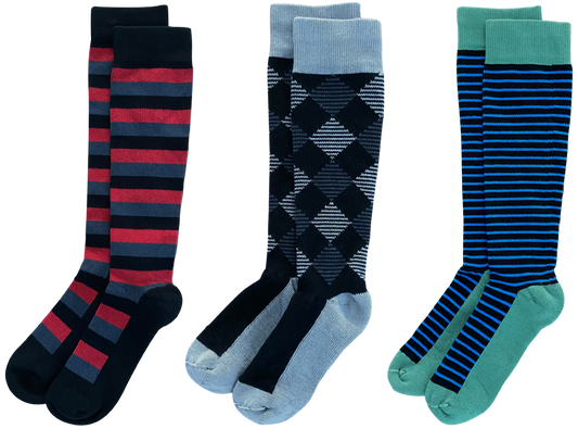 Black 3-pack of American Made 15-20mmHg OTC Compression Socks
