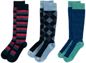 Black 3-pack of American Made 15-20mmHg OTC Compression Socks
