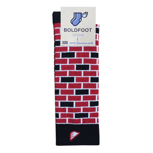 NC State Wolfpack Super Mario Brothers Brick Pattern Fun Unique Crazy Mens Dress Casual Socks Red Black Made in America USA Packaging