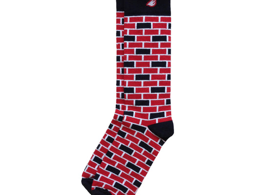 NC State Wolfpack Super Mario Brothers Brick Pattern Fun Unique Crazy Mens Dress Casual Socks Red Black Made in America USA