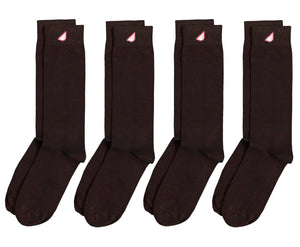 4-Pack Brown - Premium Solids. American Made Dress Sock Bundle