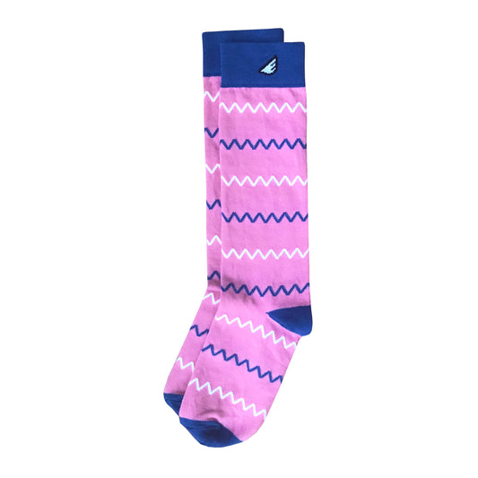 Charlie - Pink. American Made Dress / Casual Chevron Socks