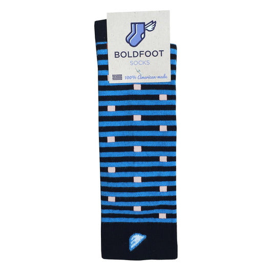 Carolina Panthers Quality Fun Unique Crazy Stripe Dress Casual Socks Black Sky Blue White Made in America USA Packaging