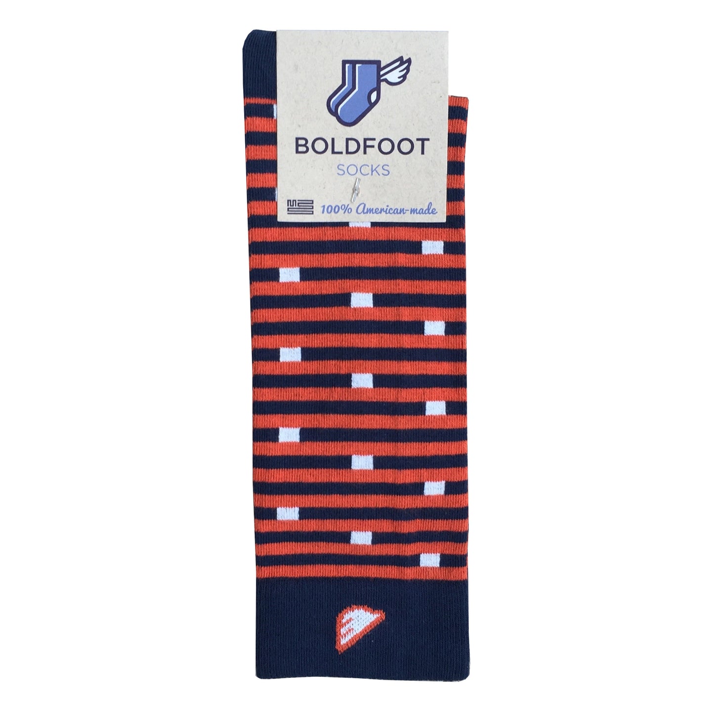 Denver Broncos UVA Virginia Cavaliers Auburn Tigers Chicago Bears Quality Fun Unique Crazy Stripe Dress Casual Socks Navy Orange Made in America USA