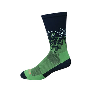 Headliner - Navy & Lime Green. American Made Unique Athletic Socks