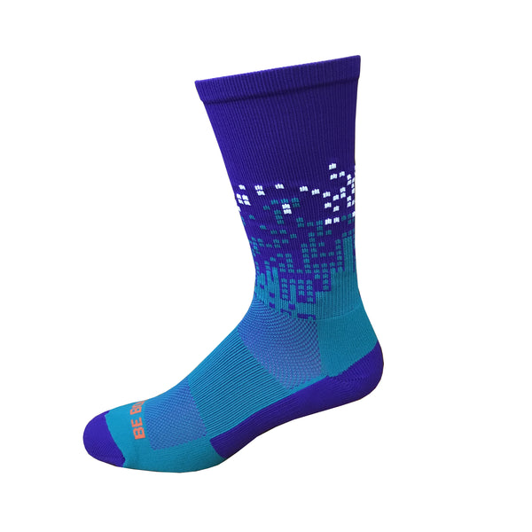 Headliner- Purple & Teal. USA Made City Skyline Athletic Socks ...