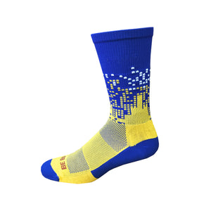 Headliner - Royal Blue & Gold. American Made Unique Athletic Socks