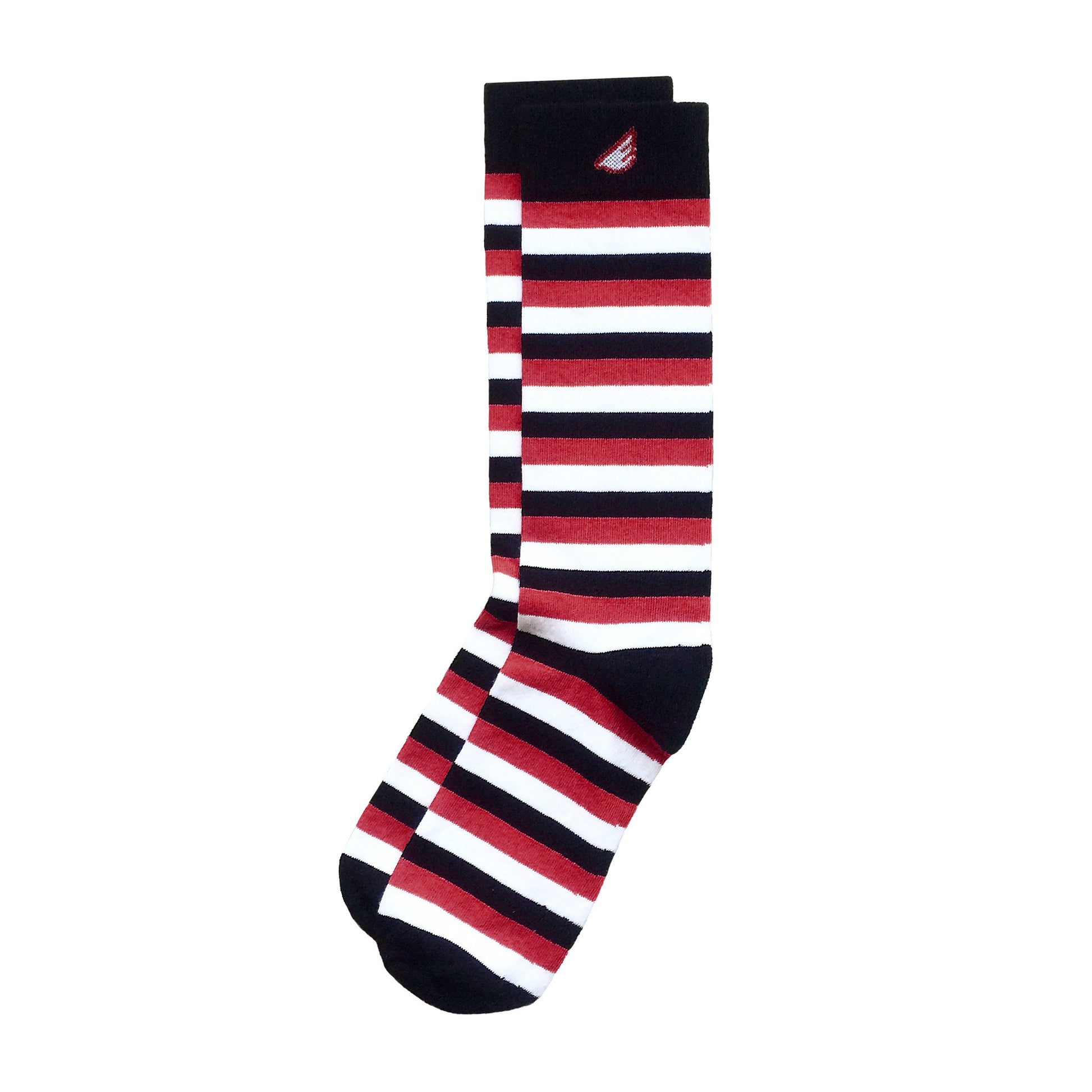 Quality Fun Unique Crazy Stripe Dress Casual Socks Black Red White Made in America USA