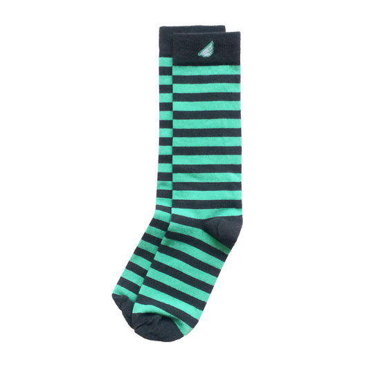 Quality Fun Unique Crazy Stripe Dress Casual Socks Dark Grey Light Green Made in America USA