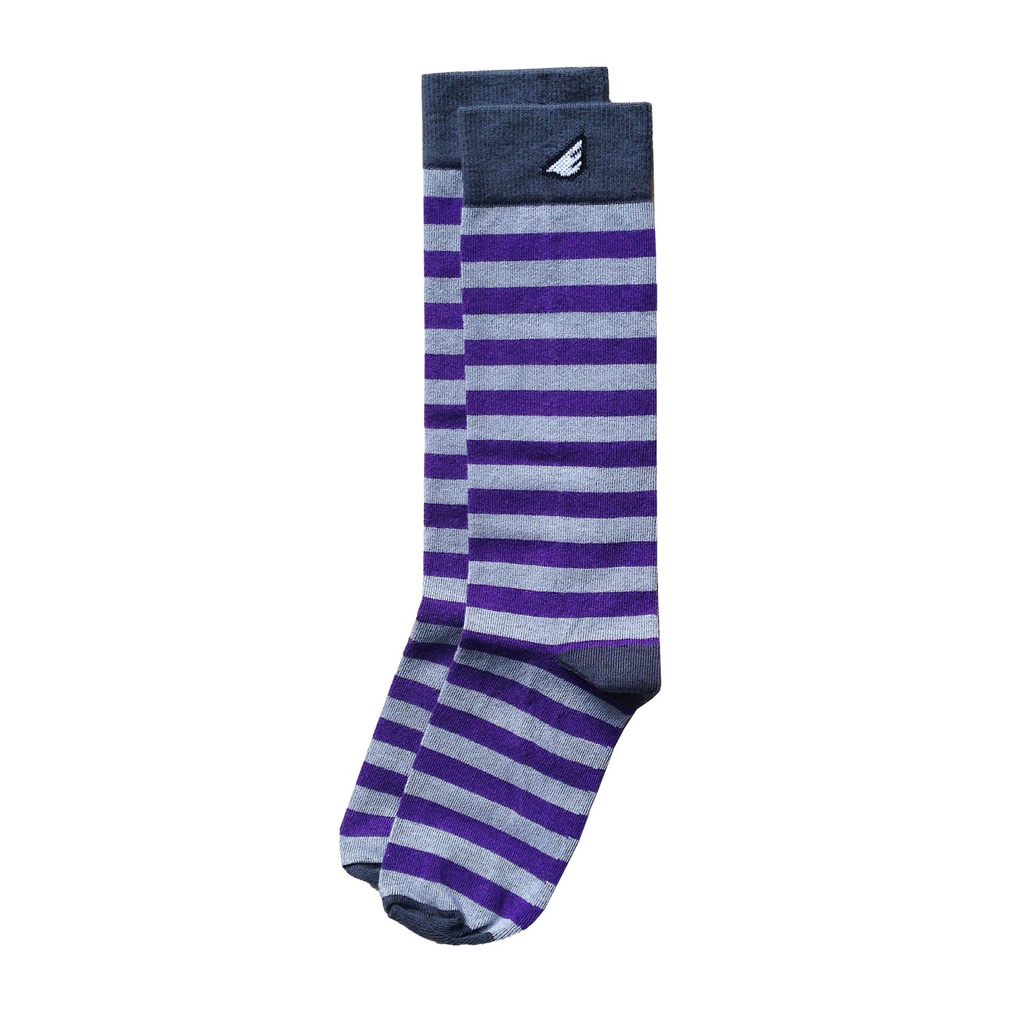 TCU Northwestern Quality Fun Unique Crazy Stripe Dress Casual Socks Purple Grey Made in America USA