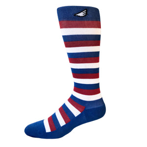 Jailbird - USA. Red, White & Blue American Made Stripe 15-20mmHg OTC Compression Socks