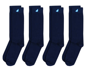 4-Pack Navy - Premium Solids. American Made Dress Socks Bundle