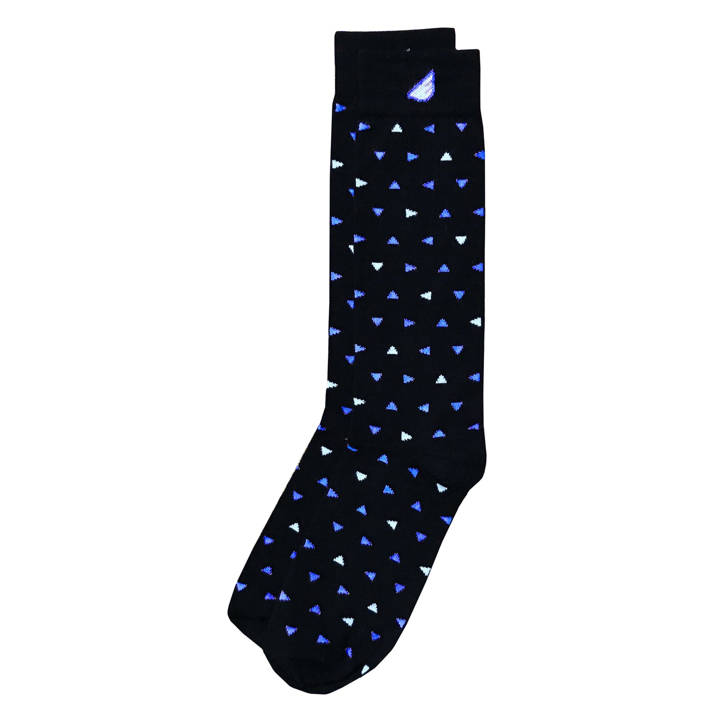 Party Animal - Black, Sky Blue & White. American Made Dress / Casual Unique Polka Dot Socks