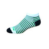 Racer - White, Navy & Lime. American Made Stripe Ankle Athletic Socks