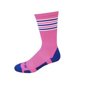 Rookie - Hot Pink & Royal Blue. American Made Unique Athletic Socks