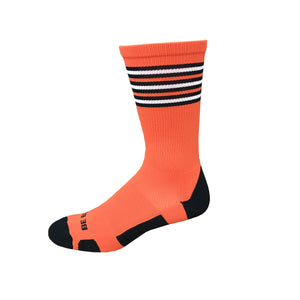 Rookie - Orange & Black. American Made Unique Athletic Socks