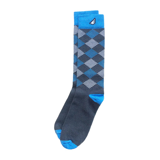 UNC Carolina Tar Heels Argyle Quality Fun Unique Crazy Dress Casual Socks Dark Grey Sky Blue White Made in America USA
