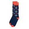 Denver Broncos Auburn Illinois Tigers Virginia Cavaliers Syracuse Chicago Bears Argyle Quality Fun Unique Crazy Dress Casual Socks Navy Orange White Made in America USA