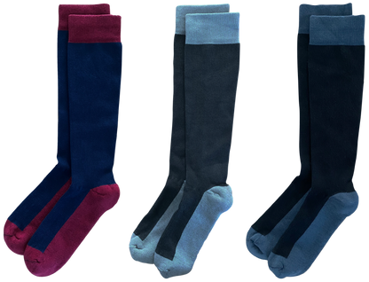 SOLIDS 3-pack of American Made 15-20mmHg OTC Compression Socks