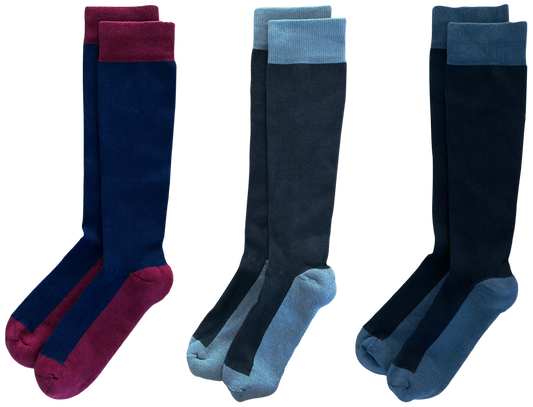 SOLIDS 3-pack of American Made 15-20mmHg OTC Compression Socks
