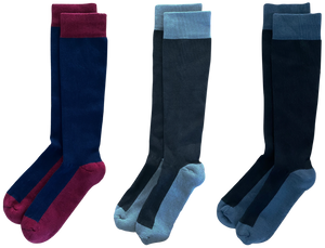 SOLIDS 3-pack of American Made 15-20mmHg OTC Compression Socks
