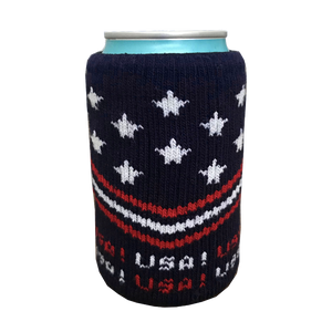 Stars & Stripes USA! Knit Beer Drink Koozie