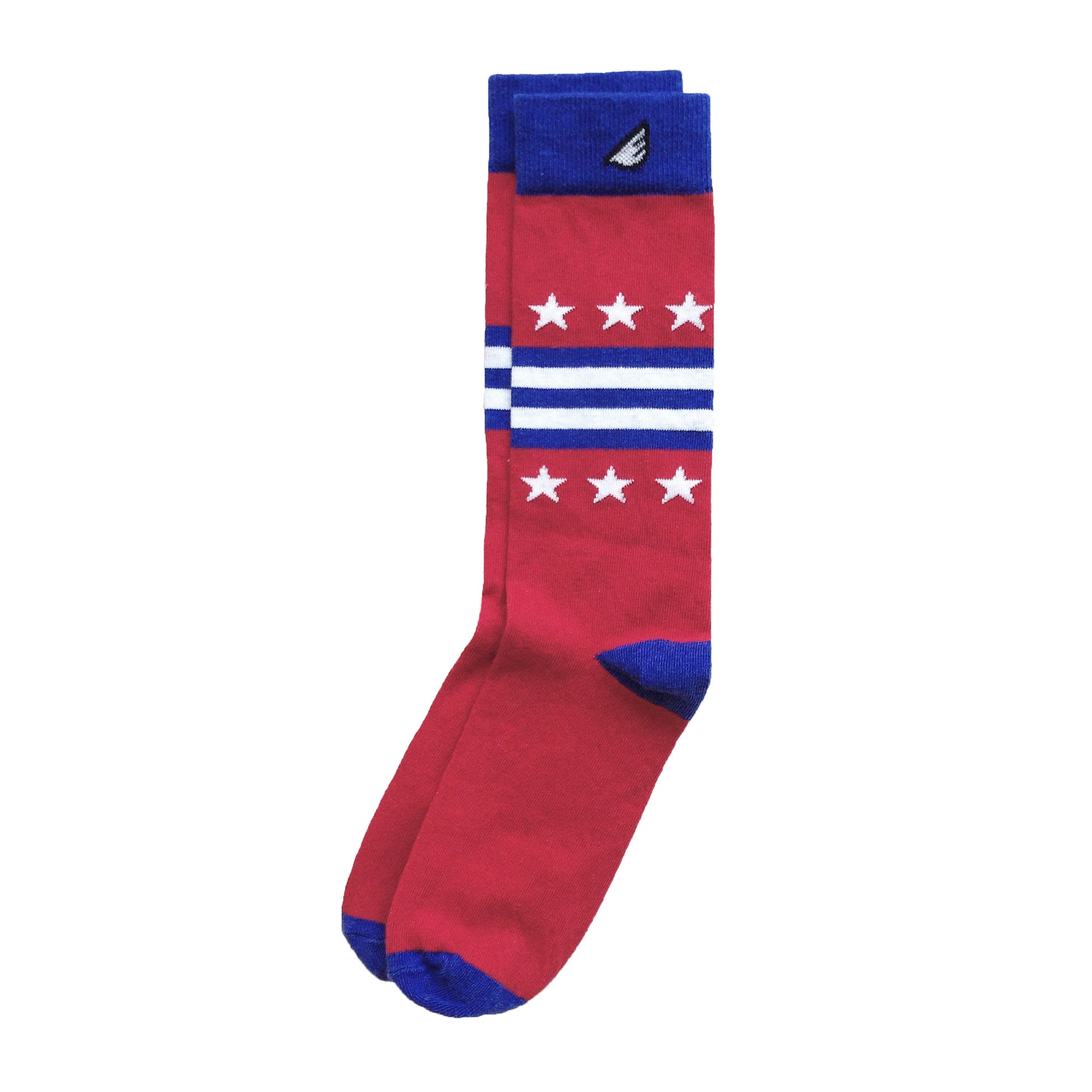 Washington Capitals Quality Fun Unique Crazy Stars & Stripes Dress Casual Socks Royal Blue Red White Made in America USA Flag