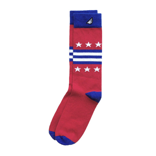 Washington Capitals Quality Fun Unique Crazy Stars & Stripes Dress Casual Socks Royal Blue Red White Made in America USA Flag
