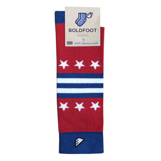 Washington Capitals Quality Fun Unique Crazy Stars & Stripes Dress Casual Socks Royal Blue Red White Made in America USA Flag