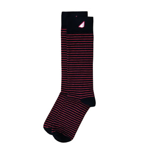 Underdog - Black & Red. American Made Dress / Casual Stripe Socks