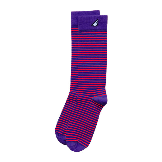 Clemson Tigers Men's Fun Unique Crazy Stripe Dress Casual Socks Purple Orange Made in America USA